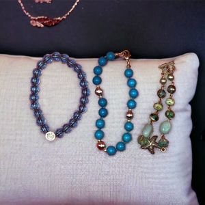 Beautiful Lot of 3 Aqua Turquoise Blue Bracelets!